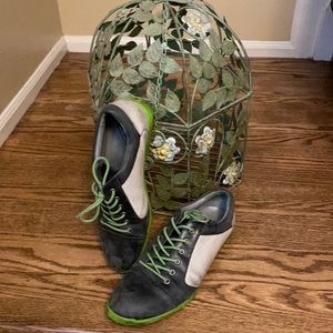 John Fluevog Men’s Shoes 10 Green Blue Grey Leather